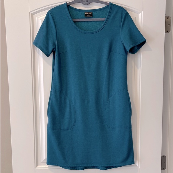 32° cool Teal Short Sleeve Sweatshirt Fleece Dress Small - Picture 1 of 6